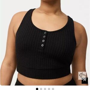 Torrid Super Soft Plush Waffle Henley Crop Lounge Tank